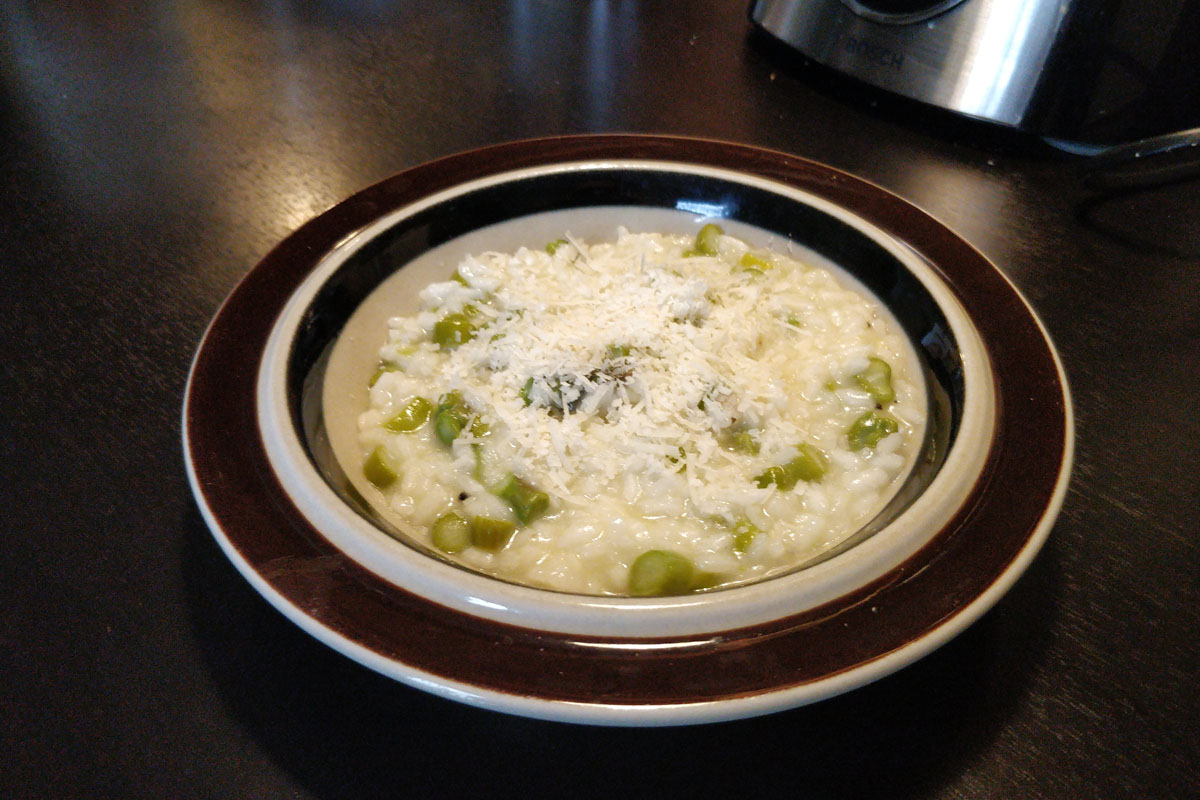 Asparagus risotto with extra cheese
